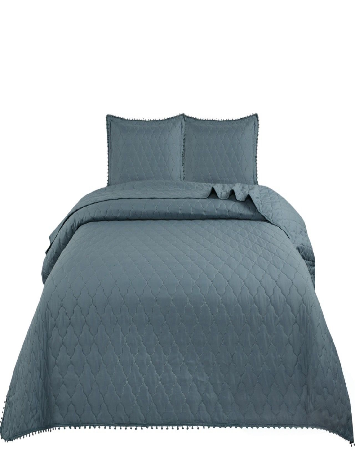 Genérico - Cubrecamas Quilt 2 Plazas Con Pompones C1