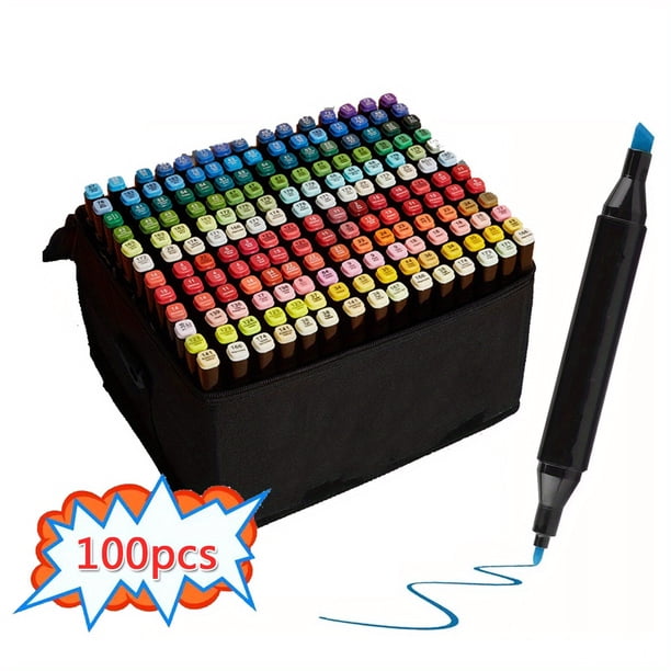 Hot Sales 262/204/168/120/100/80/60/48/36/24/12 Pcs Student Anime Drawing Pen Watercolor Notebook Marker Pen Set, Color Painting Double-ended Marker