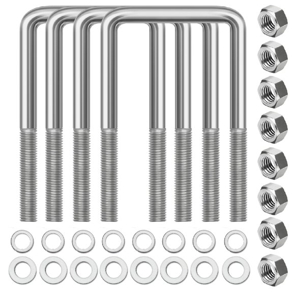 Juego de 4 tornillos en U Foinwer 1,27 cm D x 8 cm A x 14 cm L