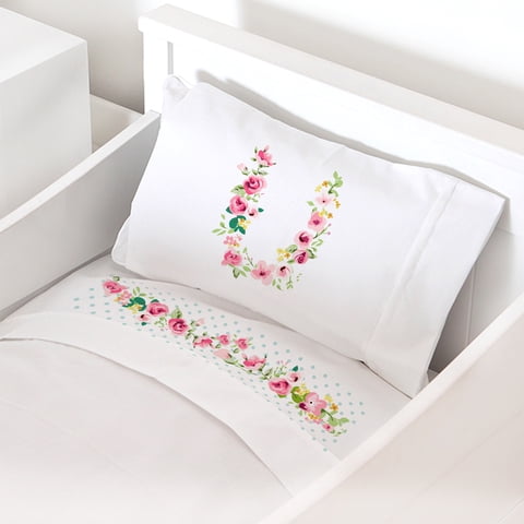 Tuyo Print - Juego De Sábanas Moisés - Colecho Letras Vintage U