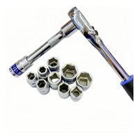 Genérico - Set Juego Dados 12 Pieza Chicharra 1/2 Cromo Vanadio Danmi Color Azul Y Negro