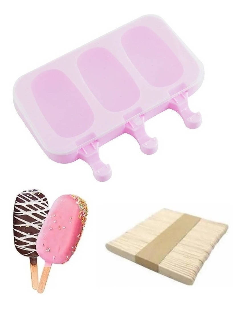 Genérico - Moldes De Silicona Para Helados Molde Paletas Helado 3 Cavid