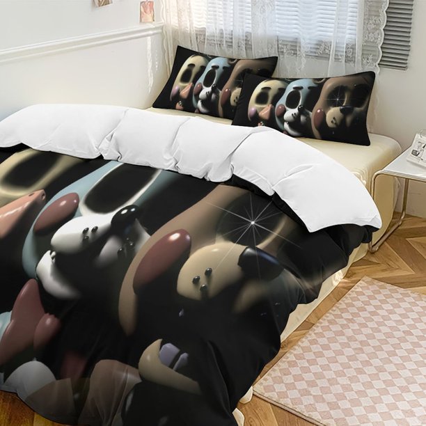 Five Nightat Freddy Quilt Set Thicken Soft 3 Pieces Bedding Set All Season Duvet Cove with 2 Pillowcases for Adult Women Girls Teens Home Room Decor