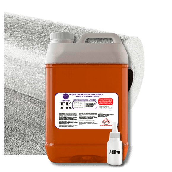 Kit Fibra de vidrio y resina poléster de secado rápido 5kg
