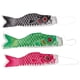 thumbnail image 2 of 3 Piezas Manga De Viento Japonesa Carpa Bandera Koi Nobori Pez Vela Rosa Verde Negro 100 Cm, 2 of 5