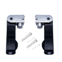 Magideal - Reposapiés Para Motocicleta, Estriberas, Conducción Cómoda, Antideslizantes, Ligeros, Portátiles, Plegables, Repuesto Universal De Aleación De Alumini Negro