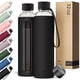 thumbnail image 1 of Botella de agua KIVY Glass de 950 ml con funda de silicona negra, 1 of 8