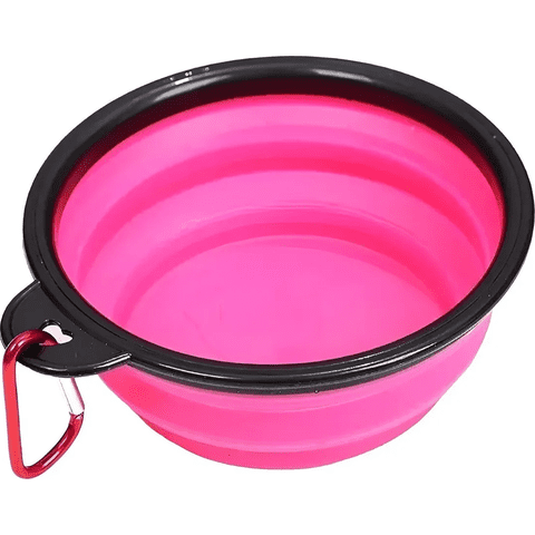 Genérico - Plato Goma Plegable Portátil Mascotas Color Rosado