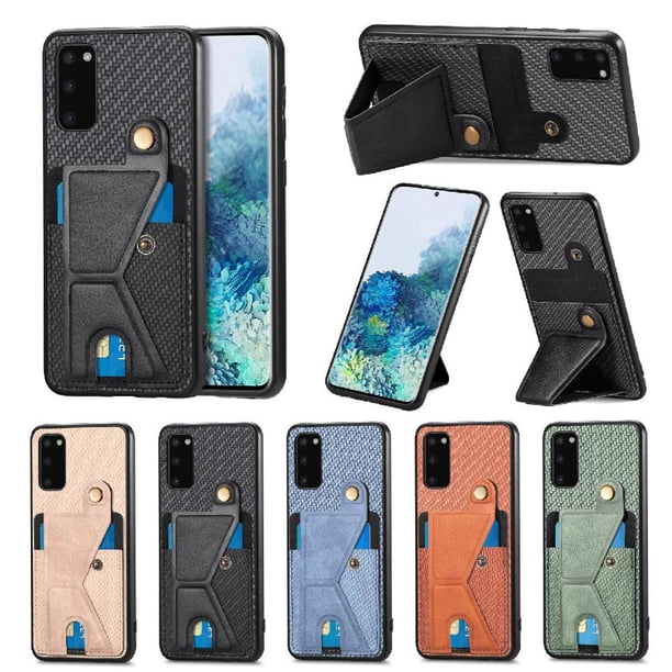 Funda Resistente para Samsung Galaxy S20 con Tarjetero y Soporte, Diseño Magnético Negro