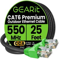 Cable Ethernet Gearit Cat6 De 25 Pies Para Entierro Directo En Exteriores, 10 Gbps