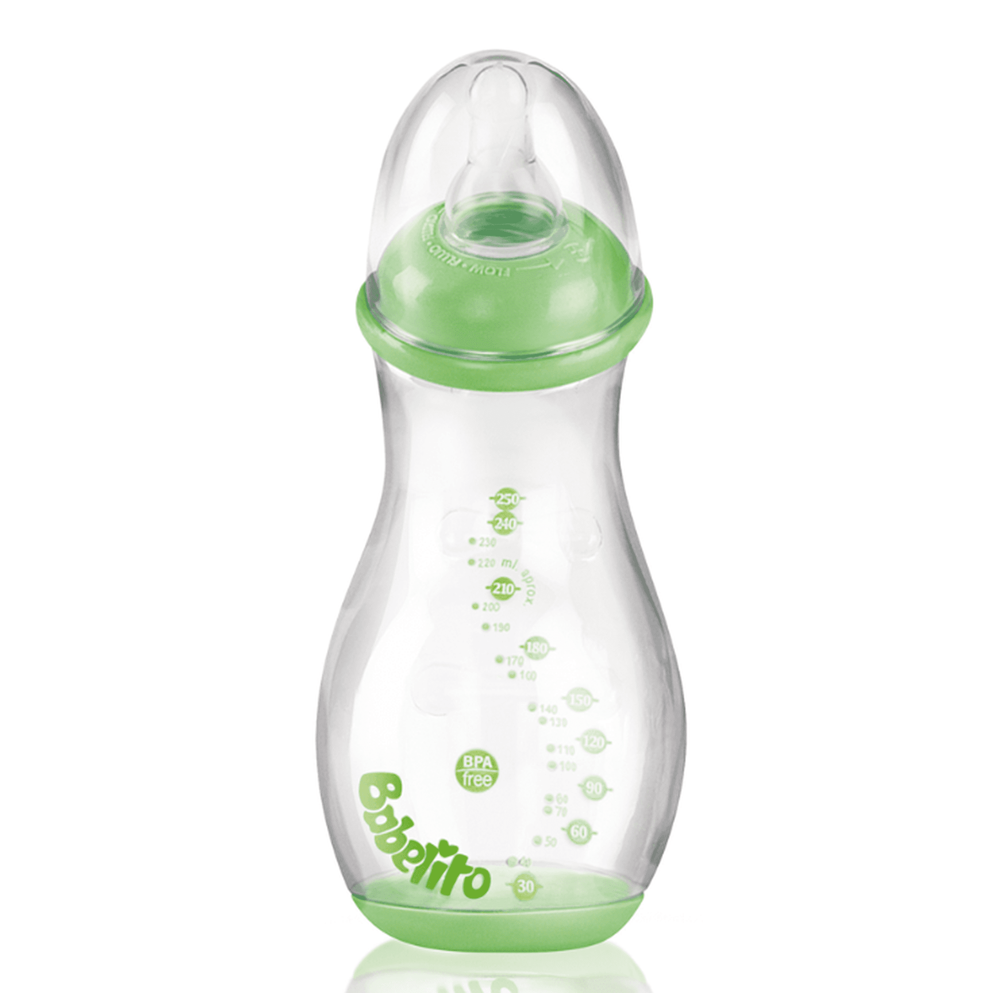 Babelito - Mamadera Angular 250ml Verde 0-6 Meses