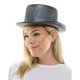 thumbnail image 3 of Accesorio de disfraz: sombrero de copa negro metalizado para adultos, 3 of 4