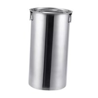 Magideal - Cubo De Acero Inoxidable Con Tapa, Barril De Agua De Alta Resistencia Con Asa, Recipiente Para Leche, Recipiente Para Almacenar Líquidos Para Barbacoa 20X40Cm 13L