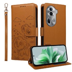 Funda Billetera Foxdock Compatible Con Oppo Reno 11 Pro, Diseño Perrito Tierno, Ranuras Para Tarjetas Y Soporte Plegable