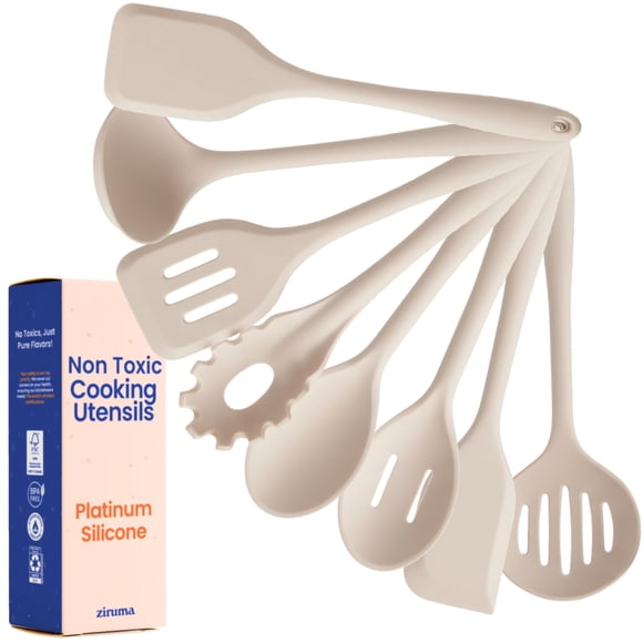 Juego de utensilios de cocina Ziruma de 8 piezas de silicona con núcleo de acero inoxidable