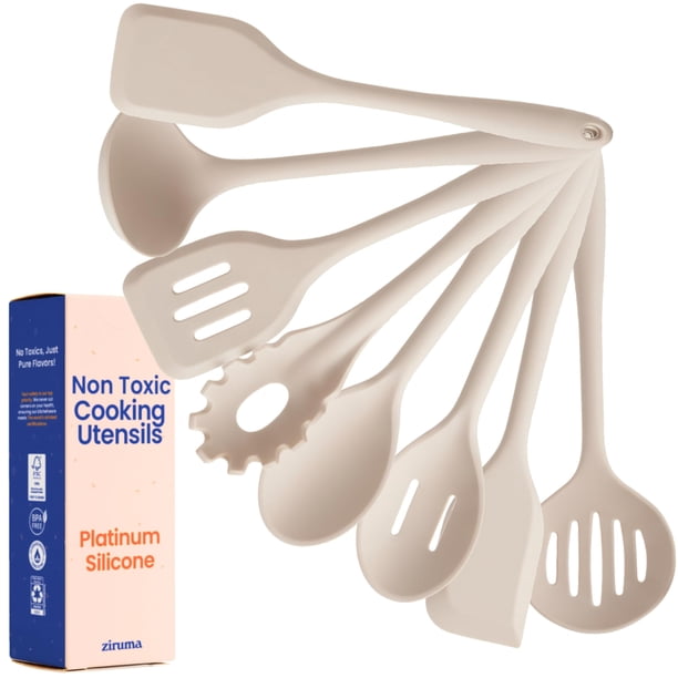 Juego de utensilios de cocina Ziruma de 8 piezas de silicona con núcleo de acero inoxidable