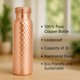 thumbnail image 3 of Botella de agua STORE INDYA, 100% cobre puro, 900 ml, diseño martillado, 3 of 9