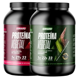 Gohard - Pack Proteinas Vegetales 2Kg Total 66Sv Cacao Orgánico-Frutos Del Bosque