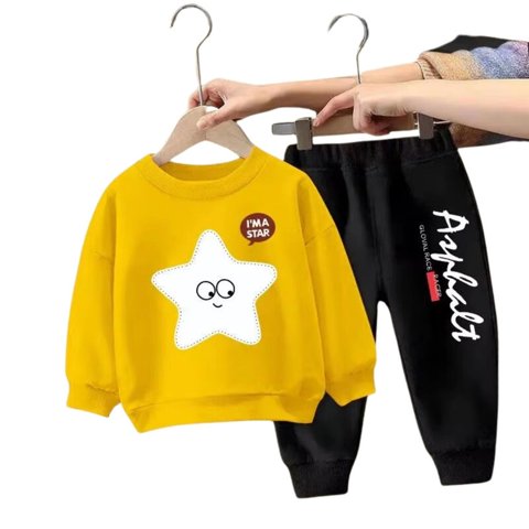 Kivara - Buzo Niña Infantil Algodon 2 Piezas Poleron Amarillo 24