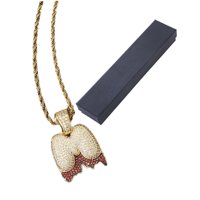 Magideal - Collar Con Letras De Burbujas, Collar De Hip Hop, Declaración De Diamantes De Imitación Para Hombres, Aniversario, Joyería Del Día De San Valentín, Co M
