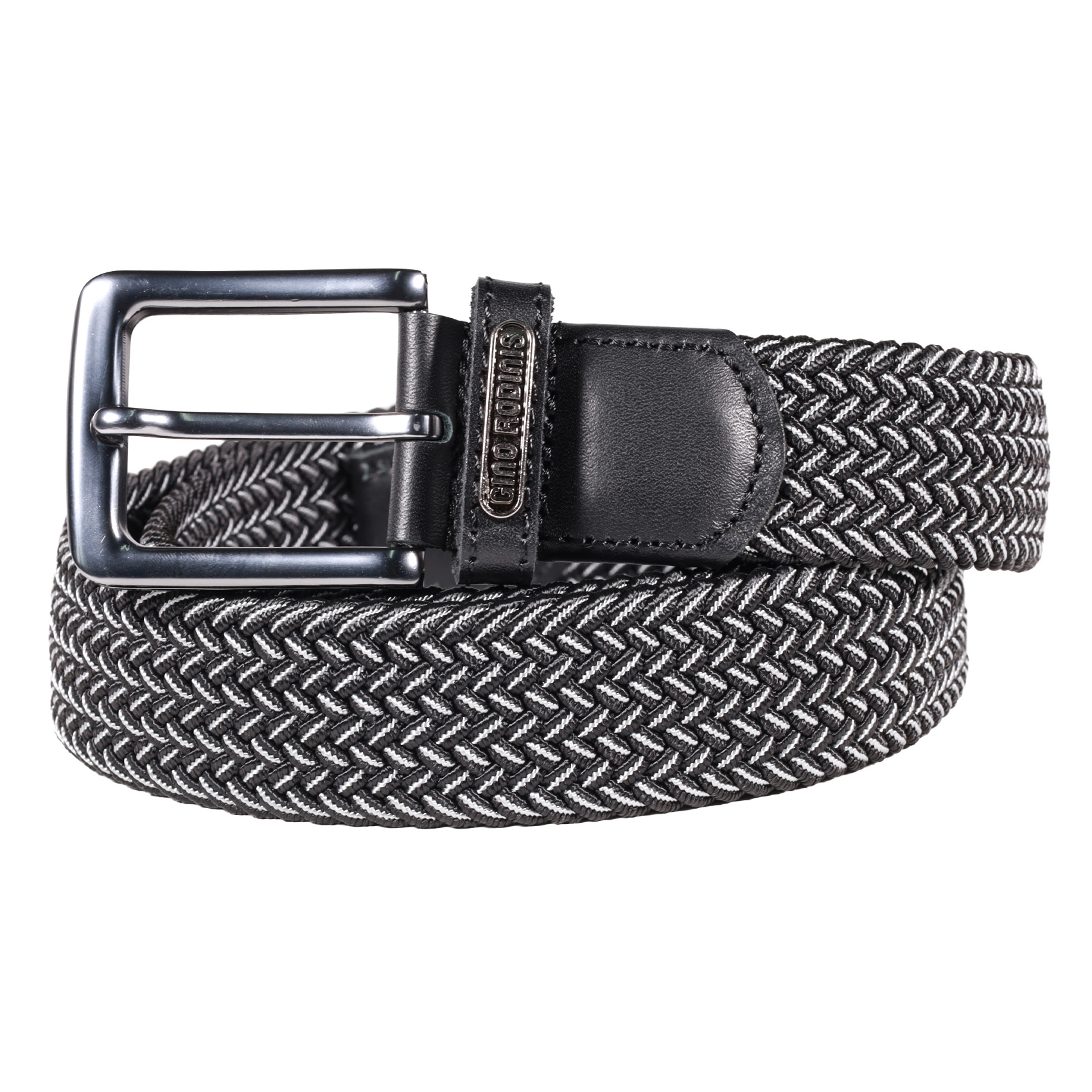 Gino Rodinis - Cinturón Elasticado Hombre 2521 Talla L-Xl Negro/Gris