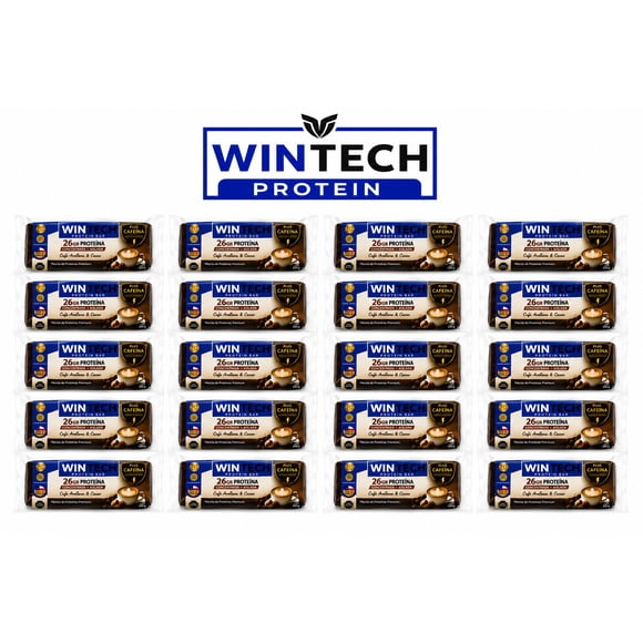 Pack 20 WinTech: Formato de 20 Barras Pro Café & Avellana, con 26g Proteína Whey Concentrada+Isolada