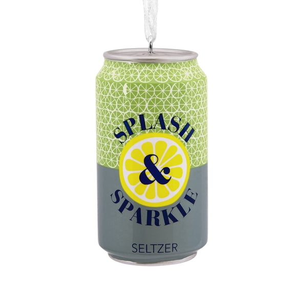 Adorno navideño Hallmark Splash & Sparkle Seltzer Lata