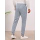 thumbnail image 3 of INSPIRE CHIC Pantalones de chándal para hombre de color sólido con cintura ajustable y cordón para entrenamiento 32 Gris Claro, 3 of 5