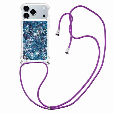 Funda Foxdock Para Iphone 17 Pro Con Cuerda Ajustable, Brillo Líquido, Protección Antigolpes Y Lente – Ideal Para Regalo