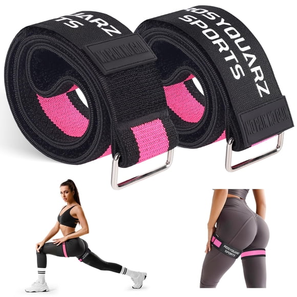 Bandas de Ejercicio ROSYQUARZ BFR Ajustables para Glúteos Rosas