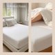 thumbnail image 2 of REGALWOVEN Sábana Ajustable, Sábanas de Cama de Poliéster con Rayas, Ropa de Cama Transpirable y Cómoda para Todas las Estaciones Blanco 1 PC 60.2x79.9 pulgadas, 2 of 5