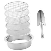 Ioensy - Juego De Tamices De Tierra, Tamices De Tierra, Coladores Para Plantar Flores, Arriates, Jardín, Criba De Malla 5, Pala Plateada