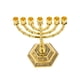 thumbnail image 2 of Menorá de las 12 tribus de Israel, 7 ramas, metal dorado, 12 cm de altura, 2 of 7
