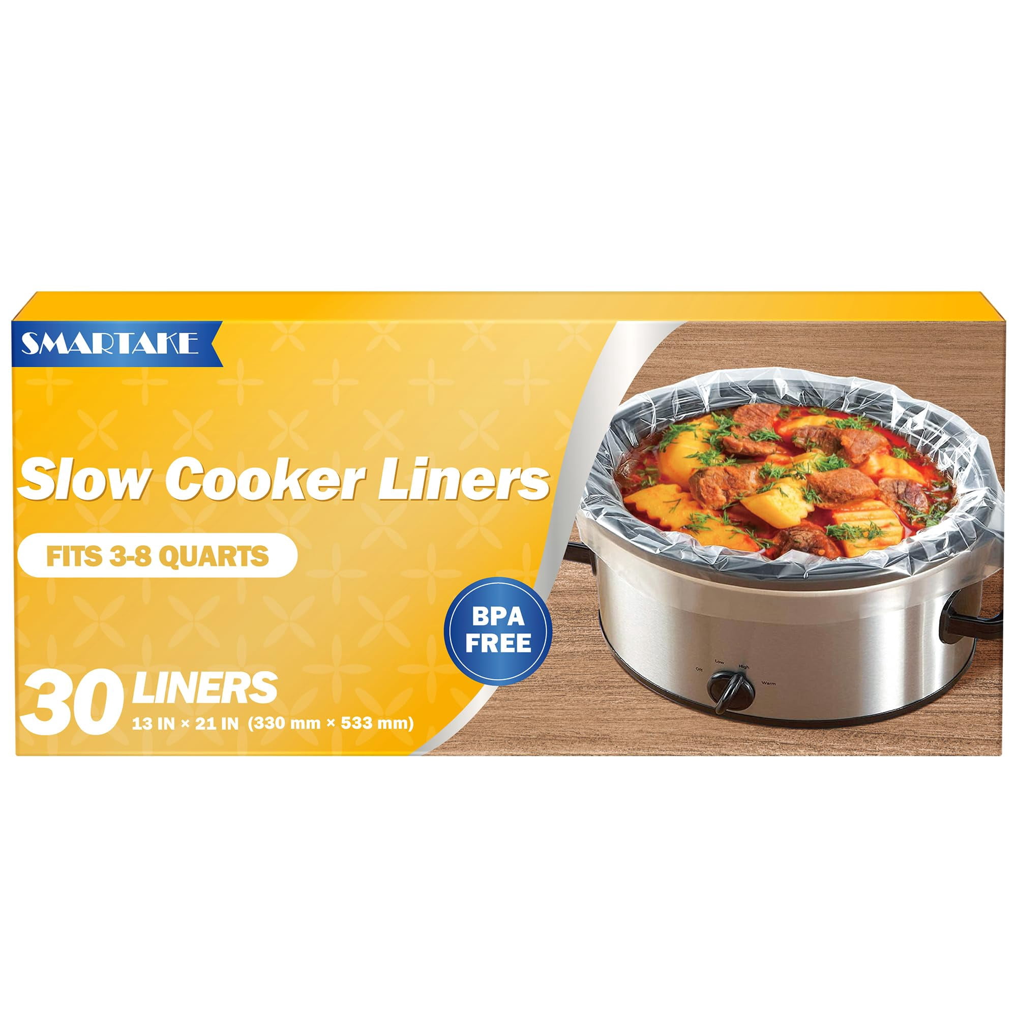 Forros Para Olla De Cocción Lenta Smartake Crockpot Liner, 13 X 21 Cm, 30 Forros