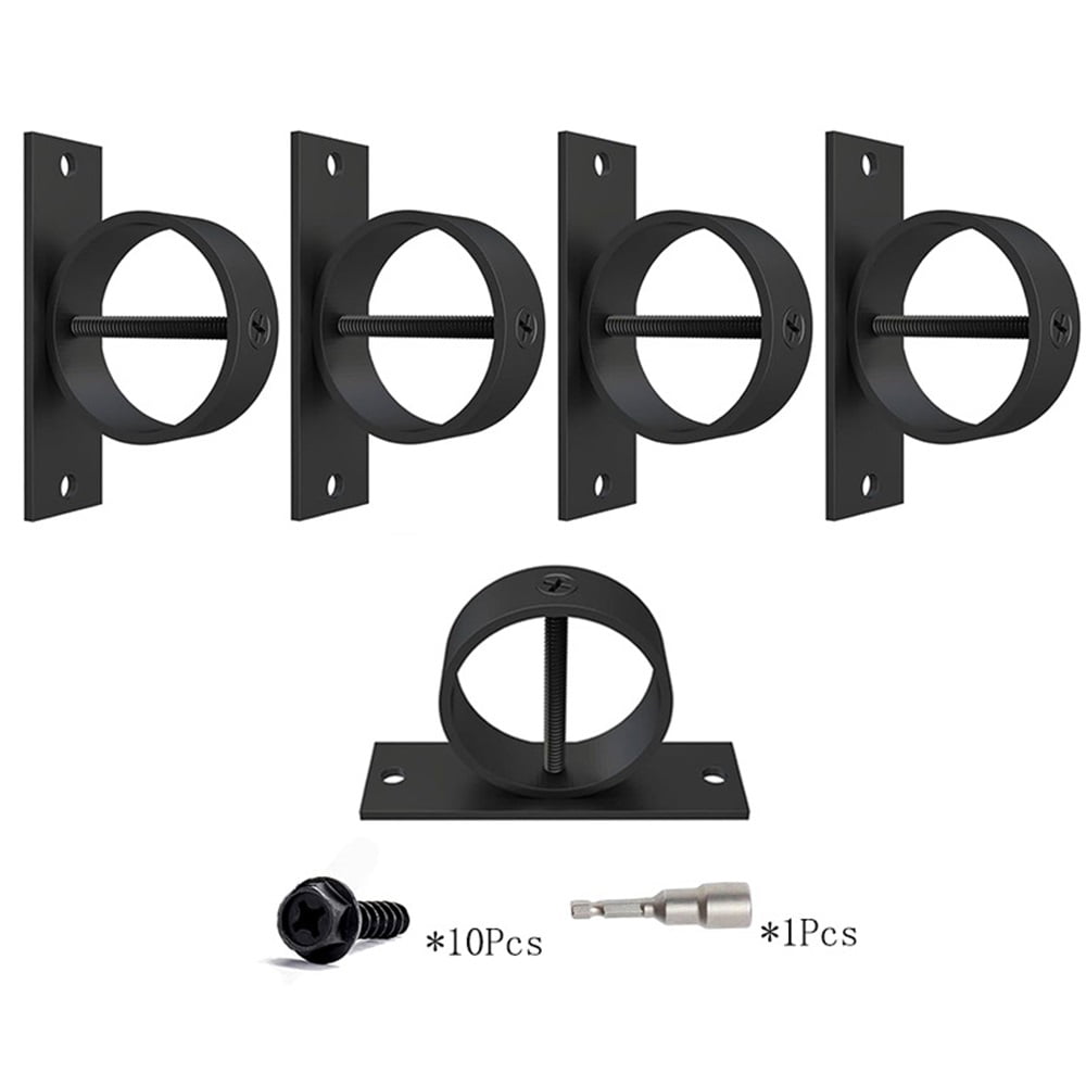 Xusx111 - 5 Paquetes Soporte De Cuerda Negra De 2 Pulgadas Con Soportes De Anillo De Caída De Cuerda De Fijación De Tornillo Acero Inoxidable Decorativo Para Cuerda De Cáñamo Esgrima Escalera Cubierta