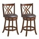 thumbnail image 1 of Taburetes de bar COSTWAY giratorios 360° con marco de madera de caucho (2), color marrón, 1 of 3