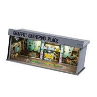 Magideal - Vitrina De Exhibición De Escena De Estacionamiento A Escala 1/64, Exhibición De Autos Fundidos A Presión Con Luz Led, Minimodelo De Automóvil, Garaje