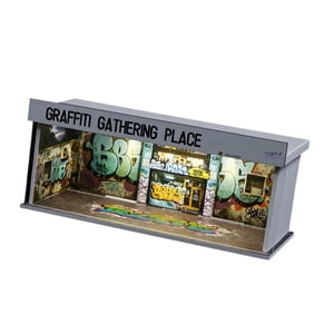 Magideal - Vitrina De Exhibición De Escena De Estacionamiento A Escala 1/64, Exhibición De Autos Fundidos A Presión Con Luz Led, Minimodelo De Automóvil, Garaje