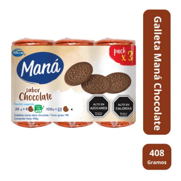 Galletas Maná chocolate, 393 g