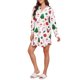 thumbnail image 4 of INSPIRE CHIC Conjunto de Pijamas de Navidad para Mujeres con Cuello con Muesca, Estampado de Botones, Camisón de Manga Larga, Conjunto de Pantalones para Otoño Invierno, Talla Mediana, Blanco, 4 of 5
