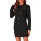 thumbnail image 1 of TRAJE DE 2 PIEZAS INSPIRE CHIC para mujer, chaqueta corta de suéter elástico y conjunto de falda casual S Negro, 1 of 6