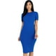 thumbnail image 1 of Vestido Midi Ajustado De Canalé Azul, 1 of 5