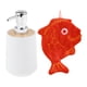 thumbnail image 4 of Dispensador De Jabón Con Toalla Dispensador De Loción Resistente Para La Tocador De Dormitorio De Cocina Pescado Rojo Blanco, 4 of 5