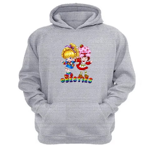 Genérico - Polerón Canguro Frutillita Y Rainbown Brite Gris Claro Talla Xs Unisex