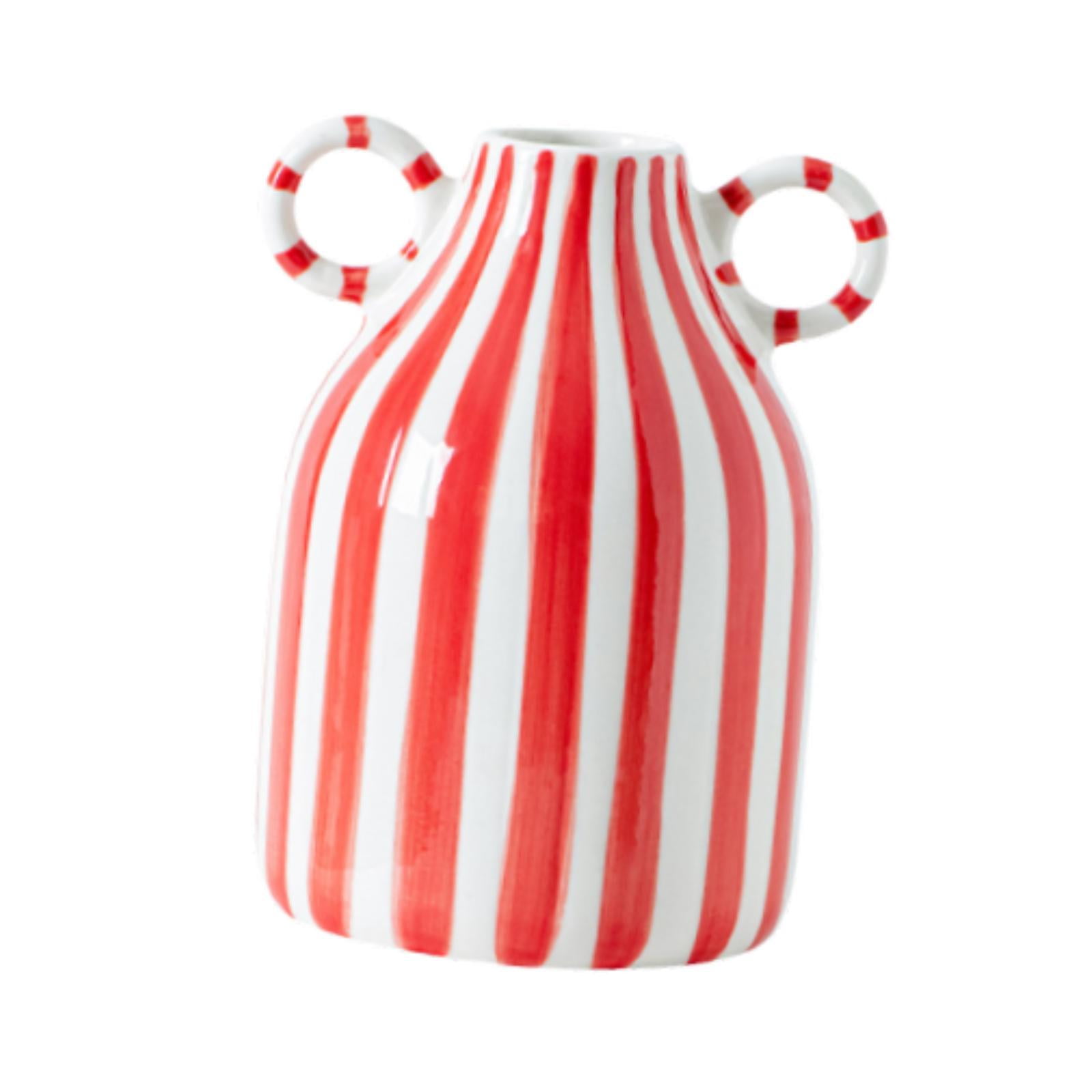 Magideal - Jarrón De Cerámica Con Flores, Arreglo Floral, Decoración Del Hogar, Regalo, Jarrón Decorativo, Maceta Para Decoración De Mesa, Estante O Habitación Rojo