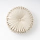 thumbnail image 1 of XmhyTop Almohada decorativa redonda plisada, terciopelo suave y felpa neutra, 1 pieza, 15 pulgadas de diámetro, cojín de asiento, Estilo B, Beige, 1 of 5