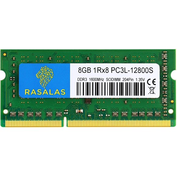 RAM Rasalas 8 GB DDR3L 1600 MHz SODIMM de 204 pines 1,35 V
