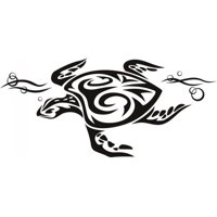 Rienda Libre Graphics - Decomural Sea Turtle Tribal Ws-15496