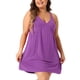 thumbnail image 1 of Agnes Orinda Women's Plus Size School College Camisón Tirantes Espagueti Cuello en V Sin Mangas Espalda Cruzada Ropa de Dormir Camisón 4X Púrpura, 1 of 5