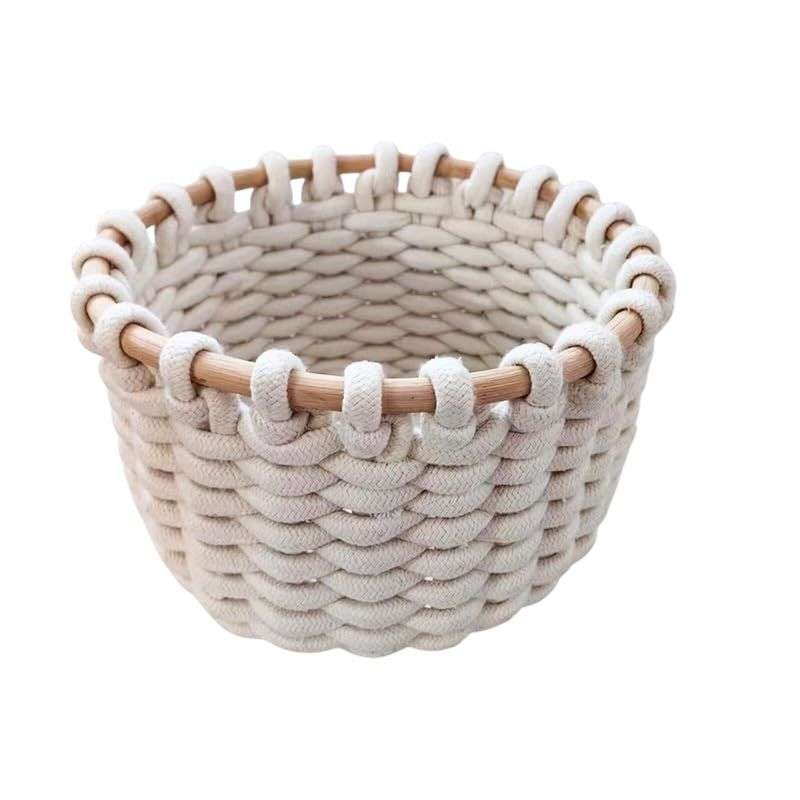 Oem - Macetero Cesto Canasto Cesta Tejida Blanca Flexible